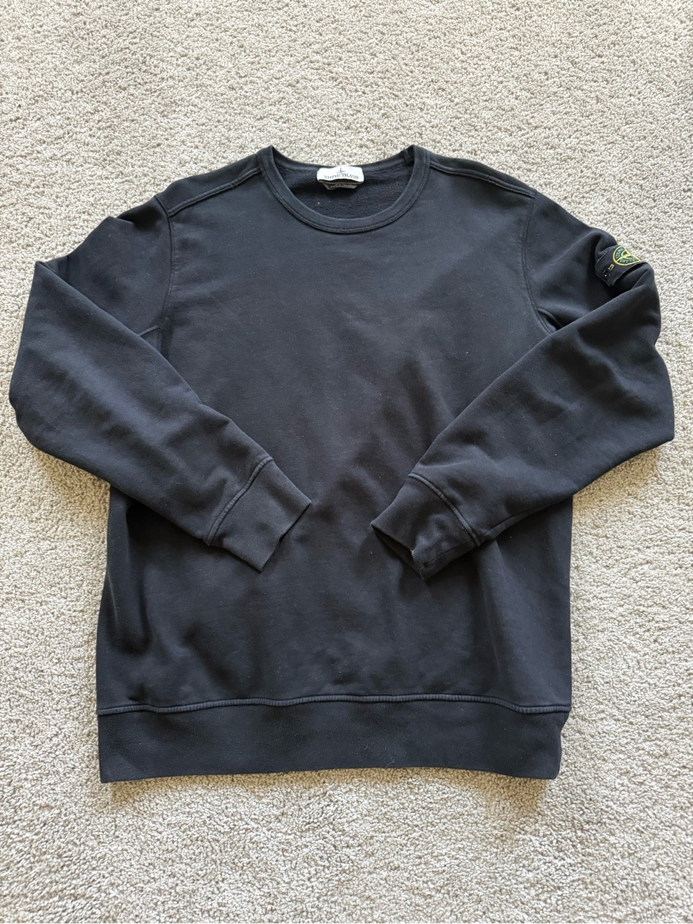 Stone Island Black XXL Crewneck Sweatshirt Compass Patch Streetwear